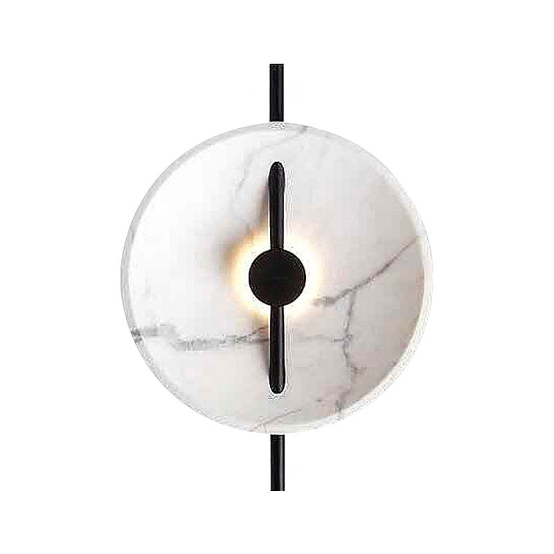 Minimalist Acrylic LED Sconce Lamp White Disc Wall Mount Light Fixture in Warm/White Light