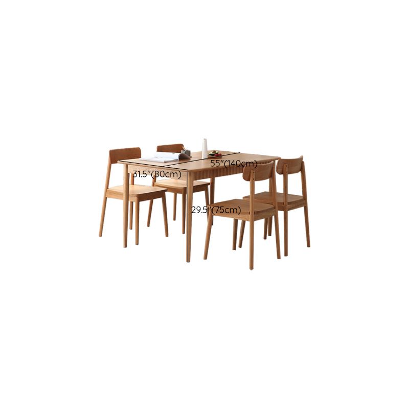 1/4/5 Pieces Dining Room Furniture Set Solid Wood Table and Bench Set