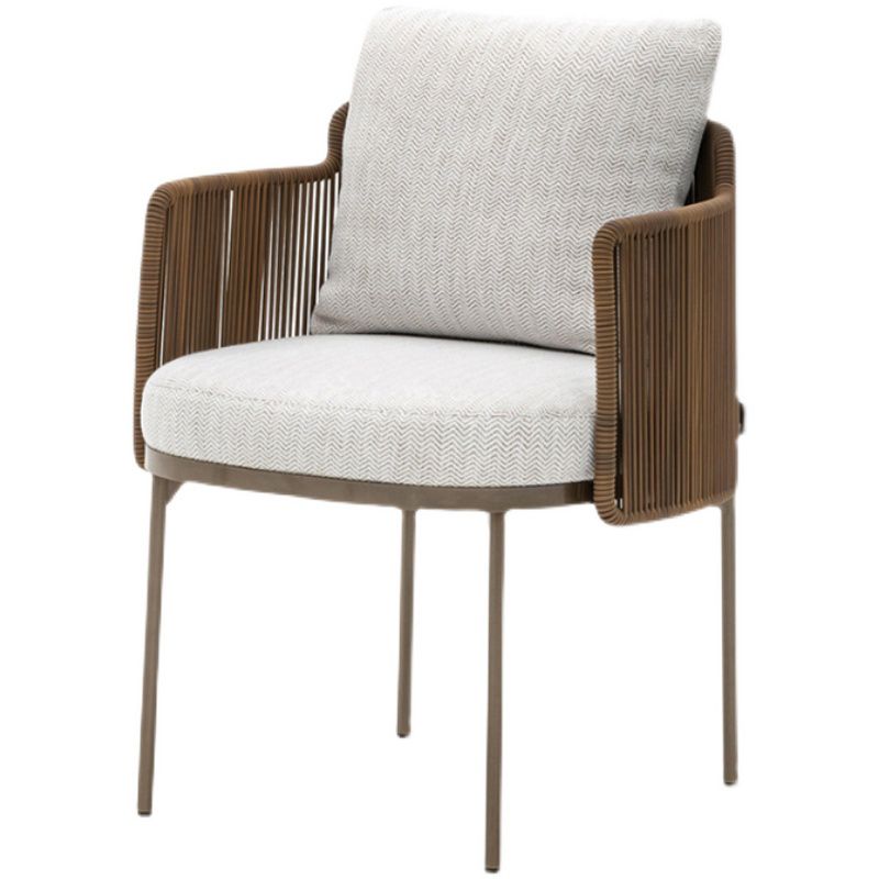 No Distressing Upholstered Patio Arm Chair Tropical Brown Armchair