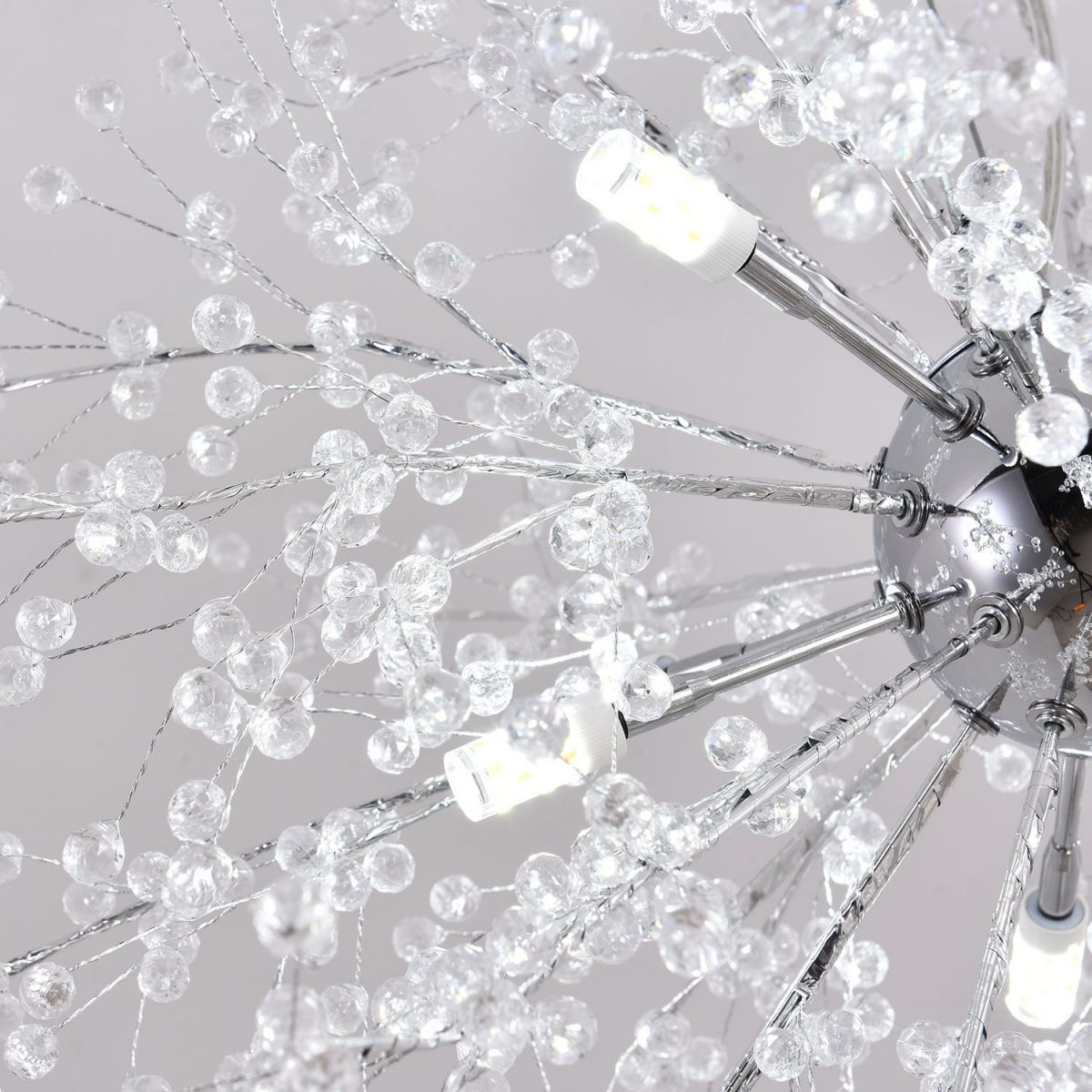 Posstal de cristal en forme de pissenlit Modern Simplicity Bedroom Éclairage de chambre à coucher en Chrome