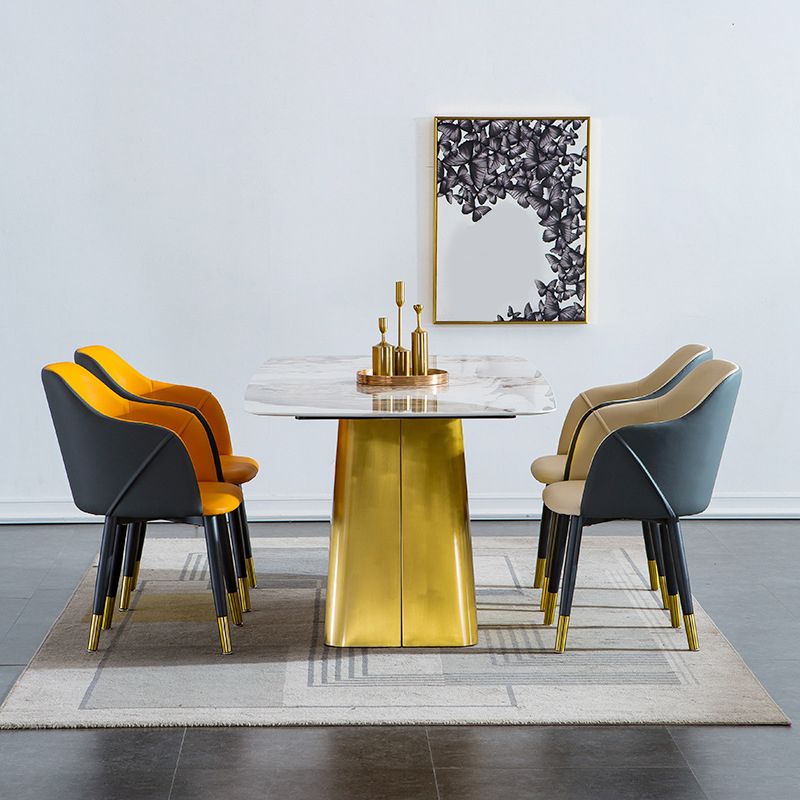 Industrial Arm Chair Solid Back Dining Room Chair for Kitchen