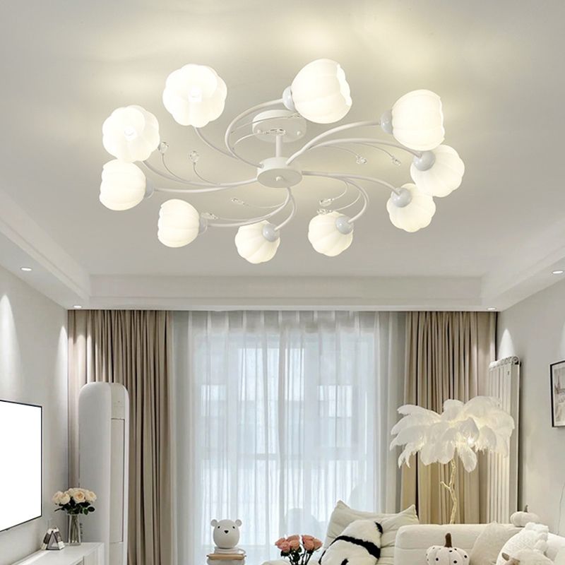 Modern Simple Ball Shape Ceiling Light with Glass Shade for Bedroom