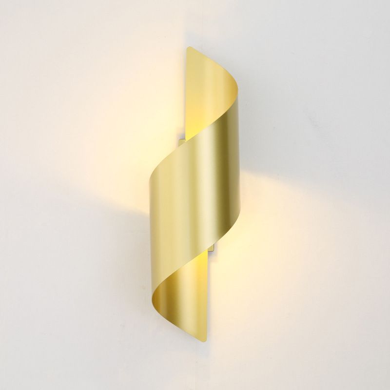 16.5" H Curve Shaped Metal Wall Mount Lamp Post-modern Simplicity LED Sconce Lights for Aisle Stairs