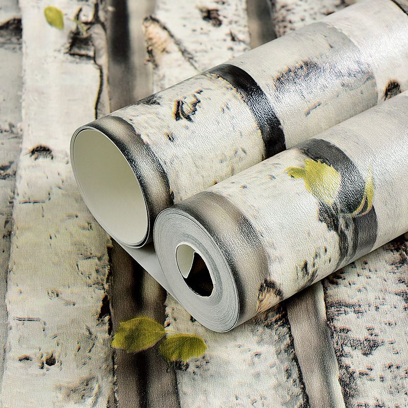 Rustic Birch Wallpaper Non-Pasted Wall Covering for Shops 33-foot x 20.5-inch