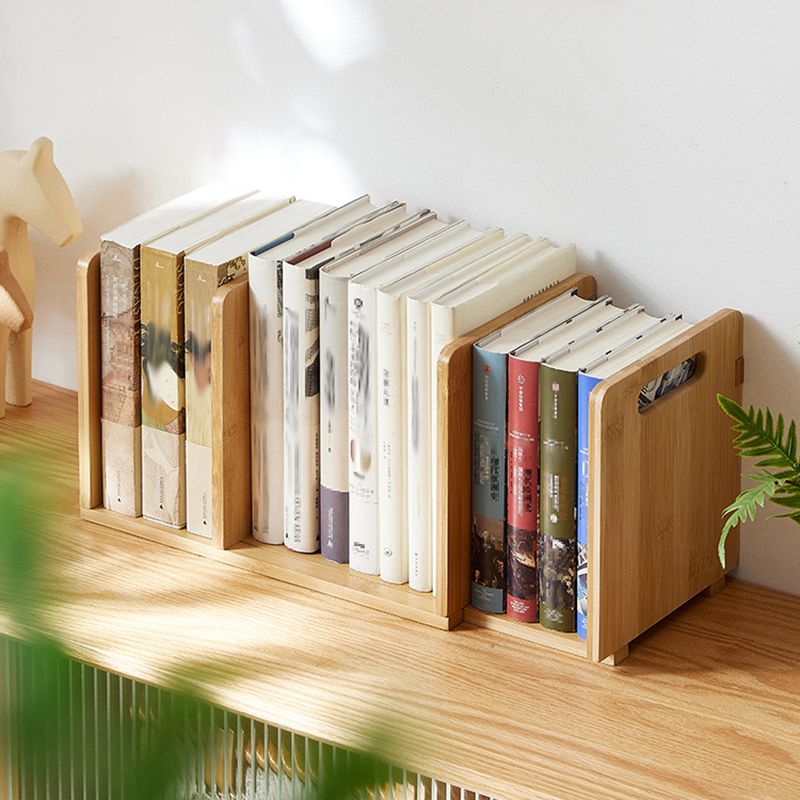 Horizontal Contemporary Bamboo Bookcase Open Back Bookshelf for Home Use