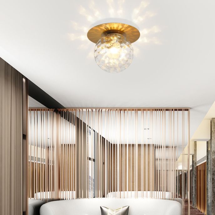 Globe Ceiling Mounted Fixture Minimalist Style Glass Ceiling Mount Light Fixture