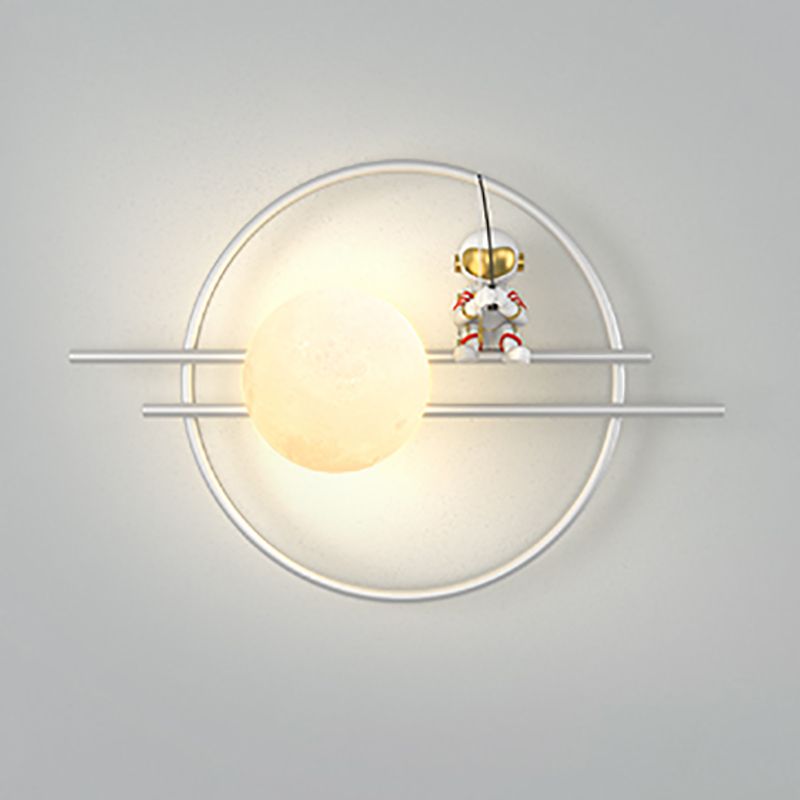 Kids Style Geometry Shape Wall Lights Metal Wall Mount Lights in White