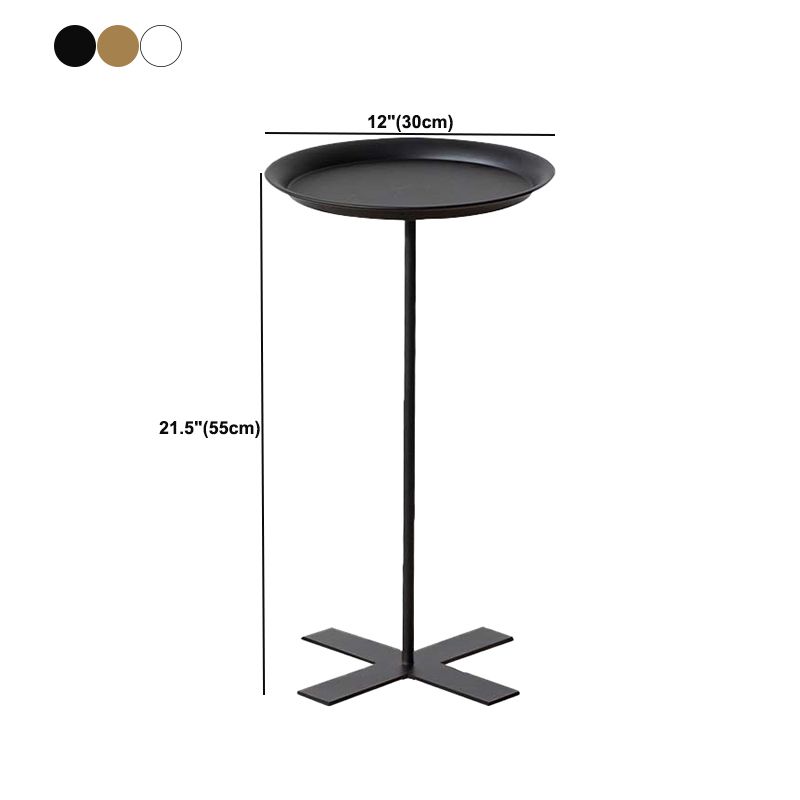 Mid-Century Style Sofa Side Accent Table Metal Pedestal End Table