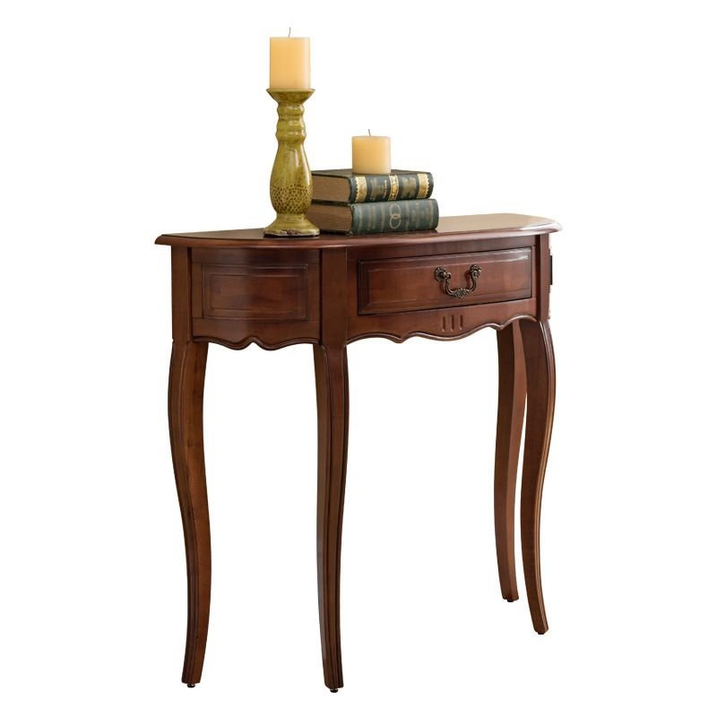 Solid Wood Console Table 13" W Mid-Century Modern Storage Console