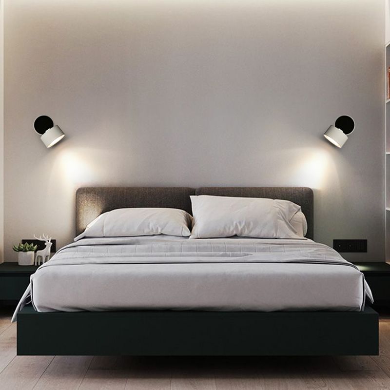 Modern Simple Aluminum Wall Light Cylinder Shape Rotatable Wall Lamp for Living Room