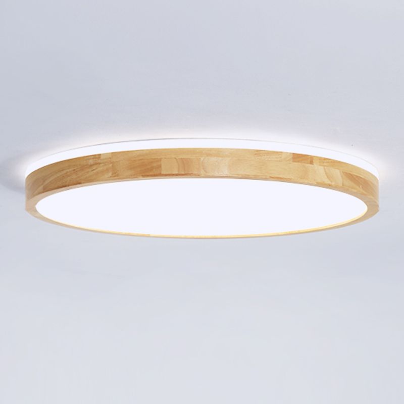 Plafoniera moderna a LED in legno con montaggio a incasso rotondo