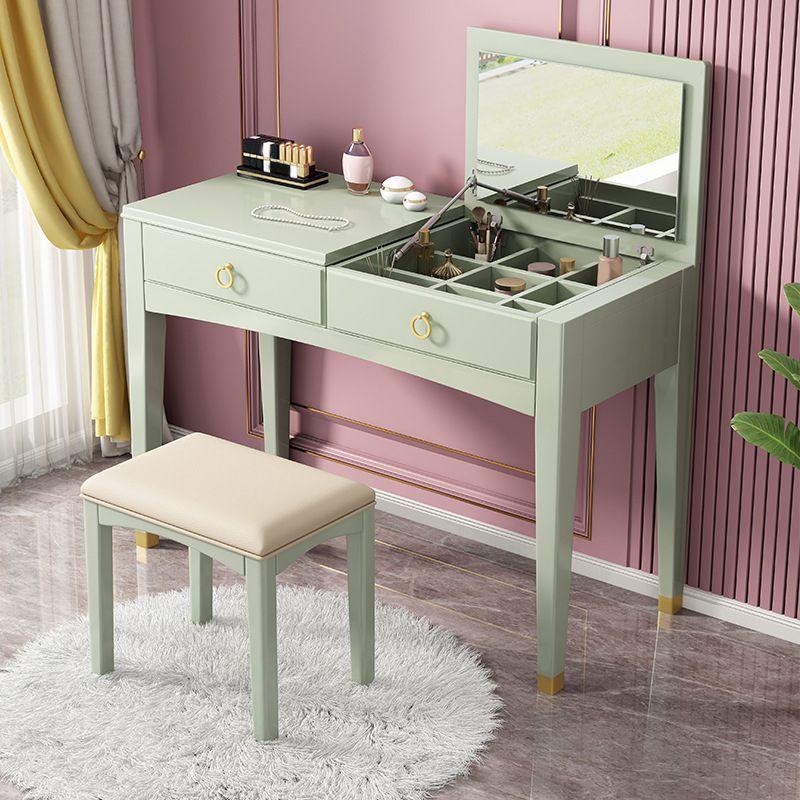39.37" One Drawer Vanity Table Flip Single Mirror Dressing Table