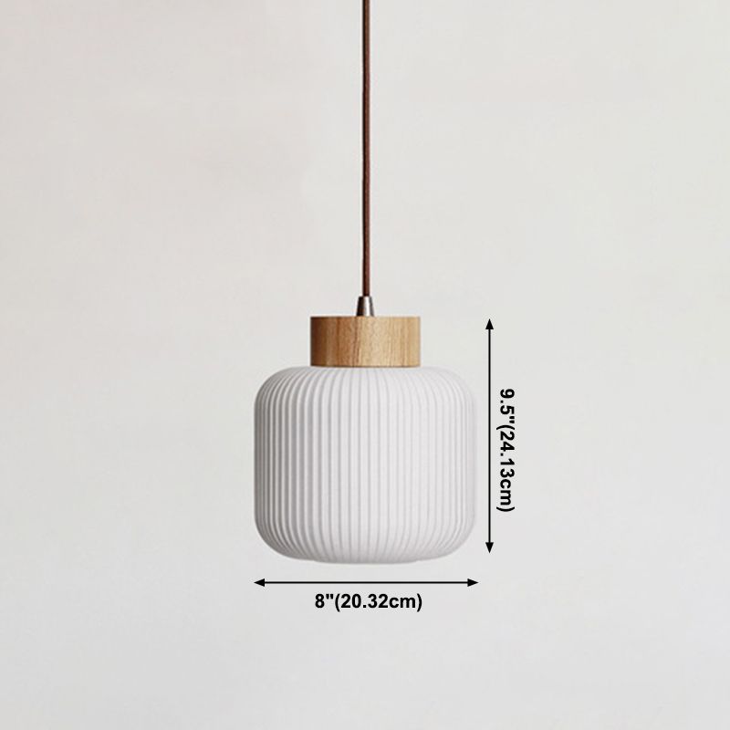 Glass Pot Shape Hanging Lights Modern Style 1 Light Hanging Mount Fixture for Dining Room