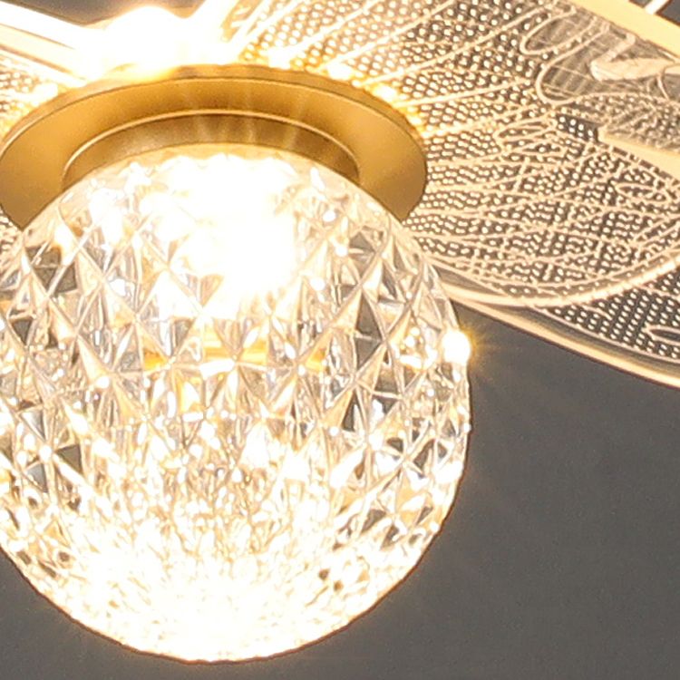 Minimalist Flower Shaped Shade Hanging Lamp, Art Deco Acrylic Shade Hanging Light for Bedroom