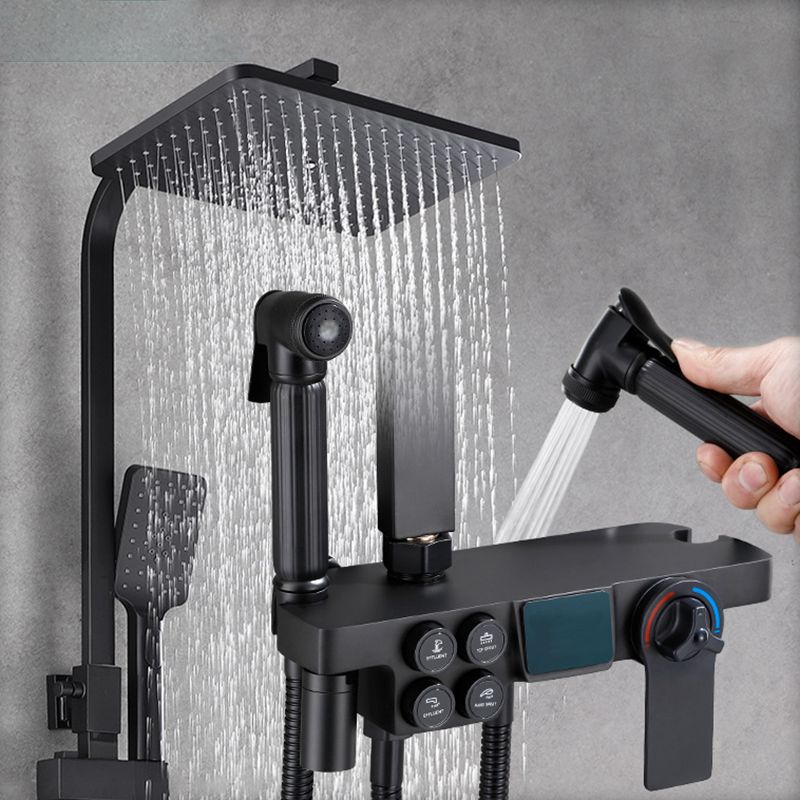 Contemporary Copper Shower System Wall Mounted Shower System with Hand Shower