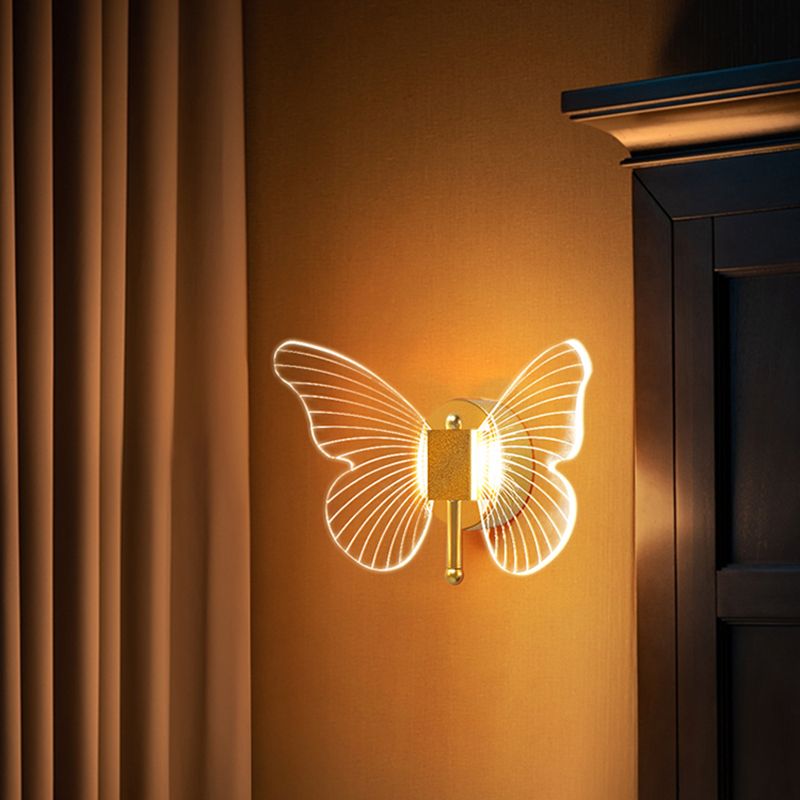 Unique Shade Metal Wall Sconce Modern Style Multi Lights Wall Mount Light Fixture in Gold