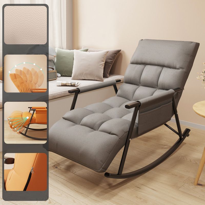 Modern Cushions Rocker Chair Metal Frame Spindle Rocker Chair for Living Room