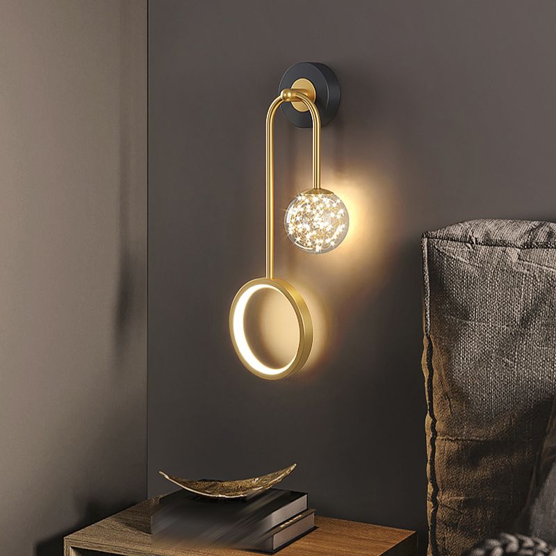 Contemporary Style Metal Wall Light Geometric LED Wall Sconce for Bedroom