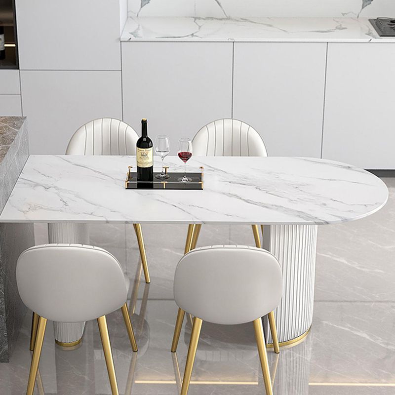 Sintered Stone Dining Table White Traditional Luxury Dining Table