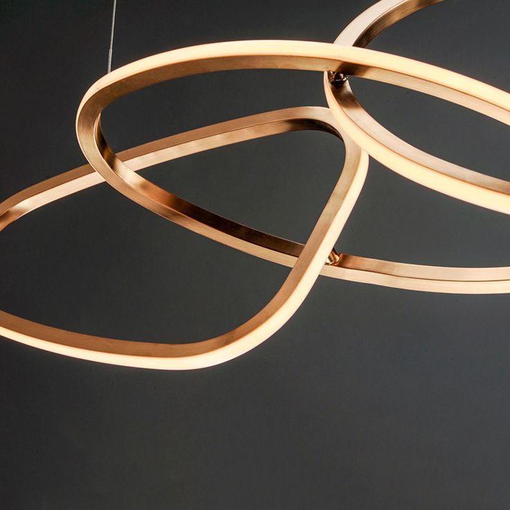 Linear Shape Metal Chandelier Light Modern Multi Lights Chandelier Light Fixture in Gold