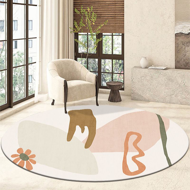 Green Nordic Rug Polyester Color Block Rug Stain Resistant Rug for Living Room