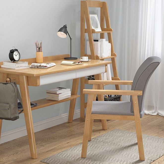 Silla de comedor de lino de estilo contemporáneo, silla tapizada con respaldo sólido individual