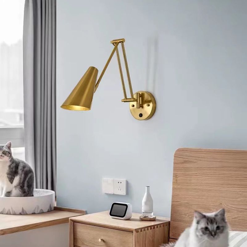 Single Golden/Black Modernism Wall Mounted Sconce Metal Wall Light for Foyer