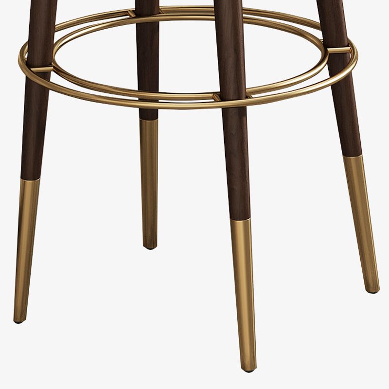 Glam Velvet Upholstered Bar Stool Indoor Low Back Armless Stool