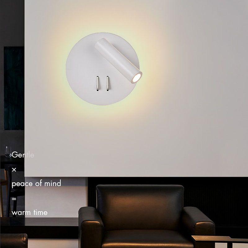 2-Light Geometric Wall Mount Light Modern Style Metal Reading Wall Lamp