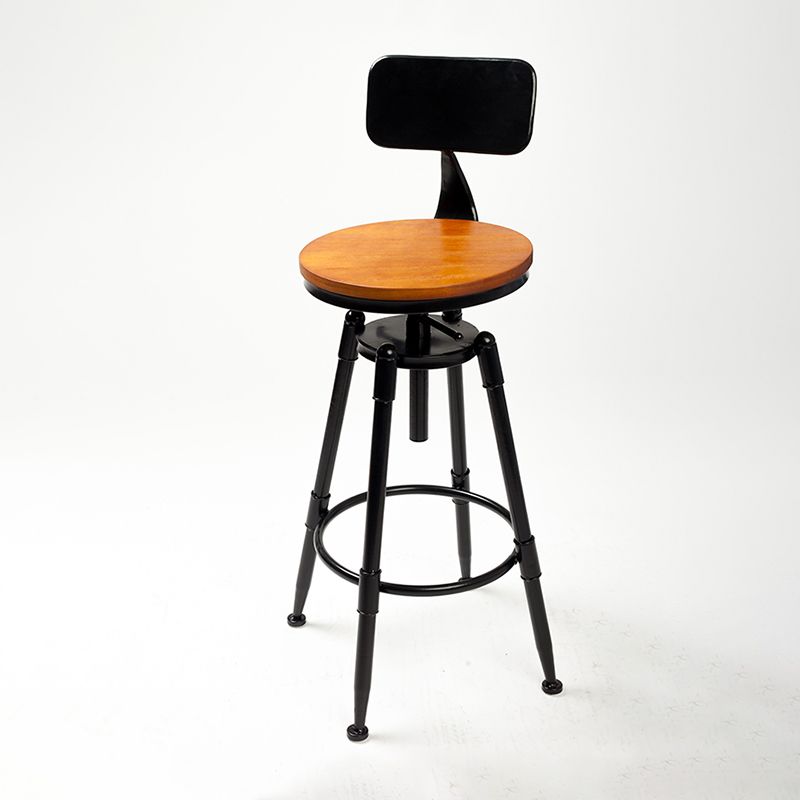 Industrial 4 Legs Barstool Adjustable Height Rotating Bar Stools