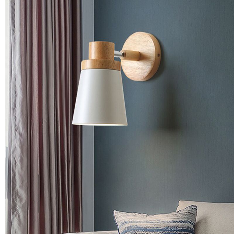 Nordic Style Holzwandlicht farbenfrohe einfache Wandleuchten für Schlafzimmer