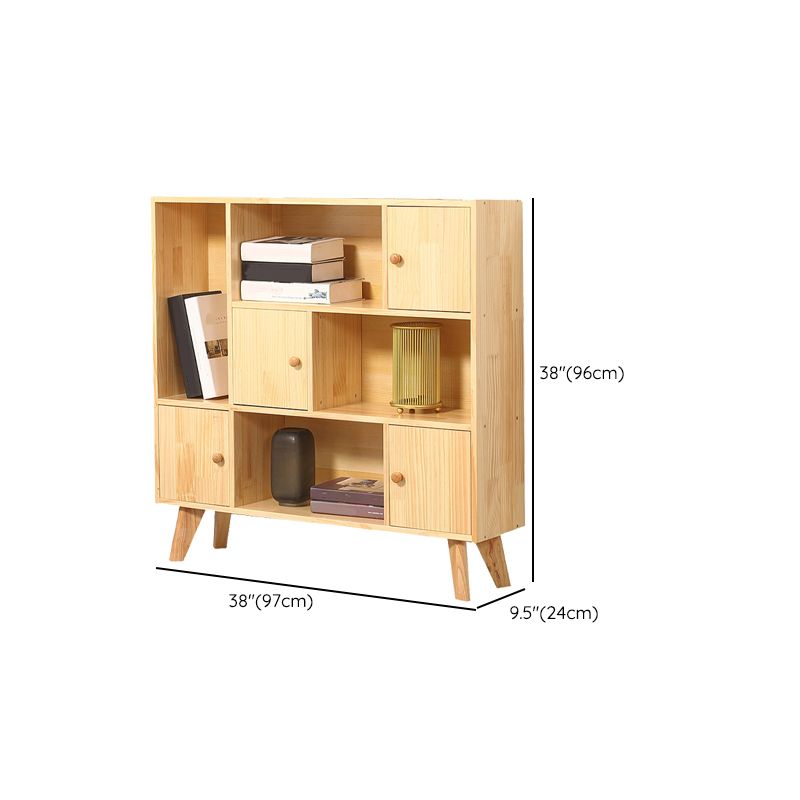 Standard Wooden Bookcase Modern Natural Bookshelf with Shelves