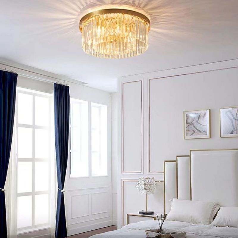 Modern Geometric Flush Mount Lights Crystal Flush Mount for Living Room