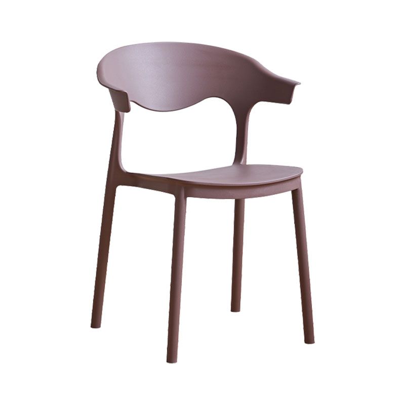 Silla apilable de cocina contemporánea, silla lateral sin brazos con patas de plástico