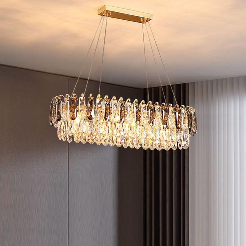 Crystal Dining Pendant Lamp Modern Kitchen Dining Room Crystal Hanging Lamp Fixture