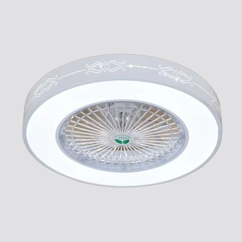 Drum Laser-geschnittene Acryl-Deckenlüfterlampe Einfache 20,5-Zoll-LED-Halbmontage-Beleuchtung
