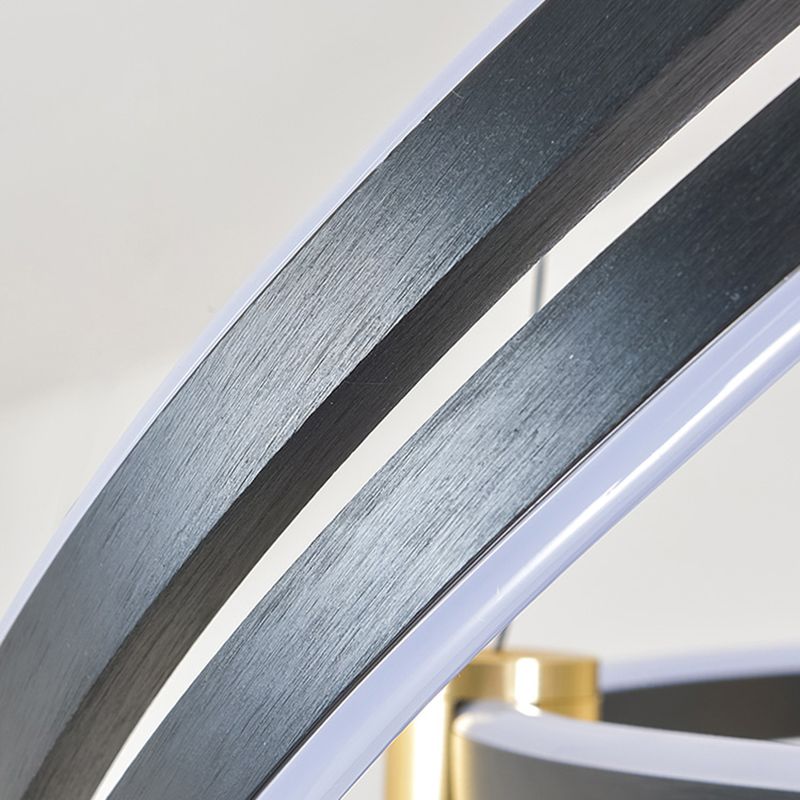 Luz de círculo dorado y negro Luz posmoderna LED acrílico para comedor para comedor