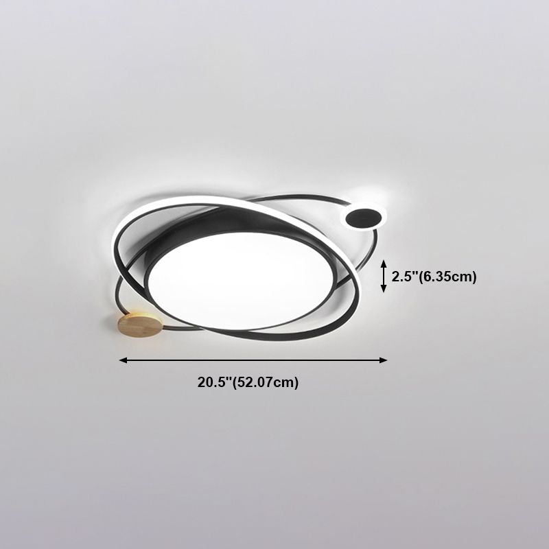 Metal Round Shape Flush Ceiling Light Modern Style 3 Lights Flush Mount Lighting
