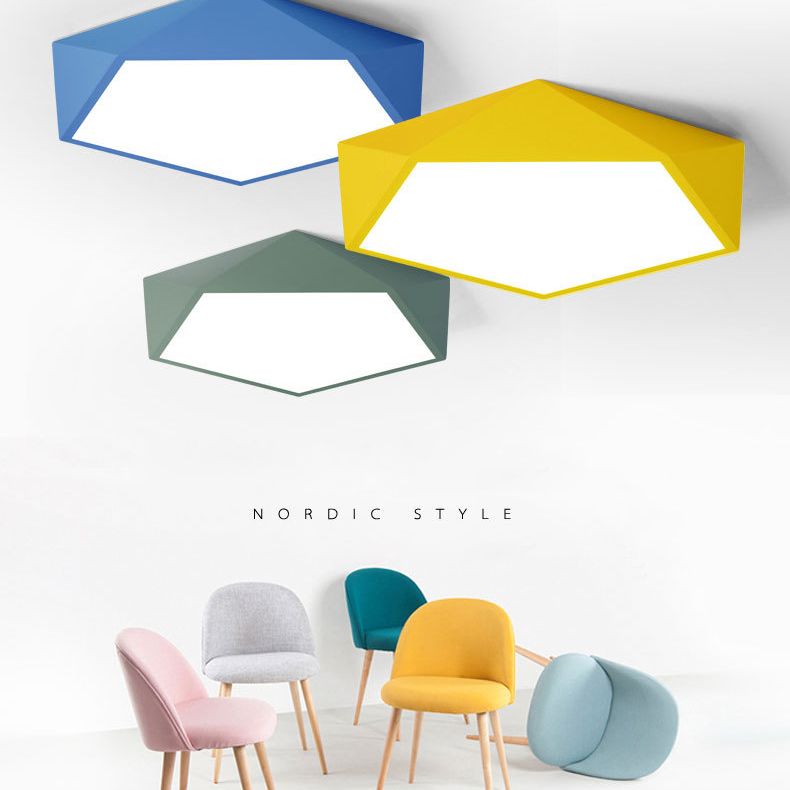 Luminaria empotrada geométrica, iluminación empotrada para dormitorio LED de metal de estilo minimalista