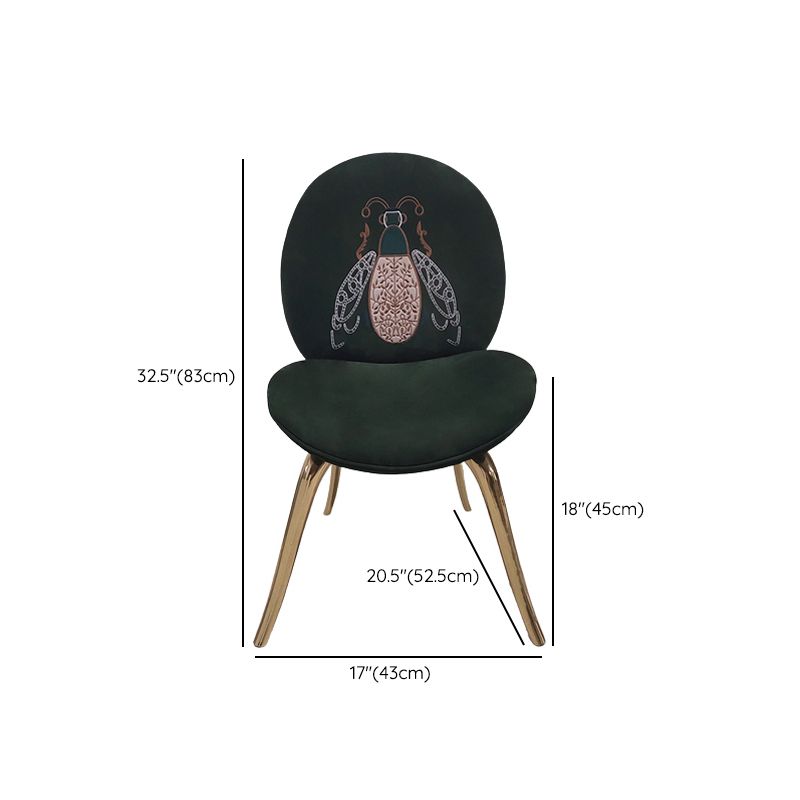 Luxury Style Upholstered Solid Back Armless Dining Chair for Dining Room