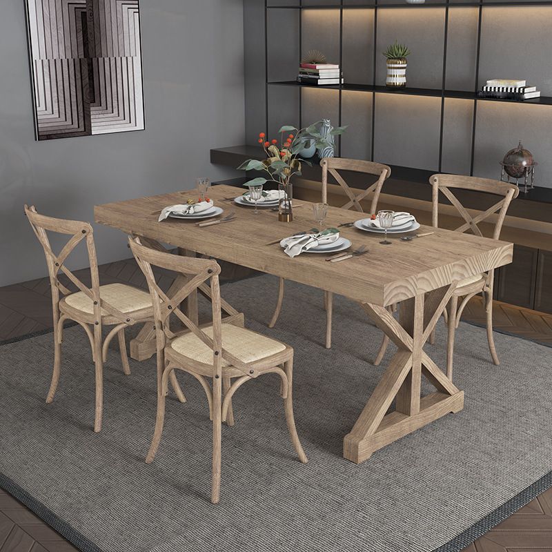 Modern Rectangle Wood Dining Table Set 1/2/5 Pieces Dining Set for Home Use