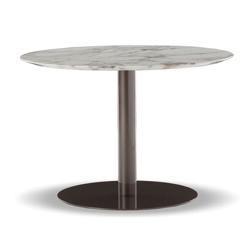 Metal Traditional Luxury Round Table Sintered Stone Table with Pedestal Base