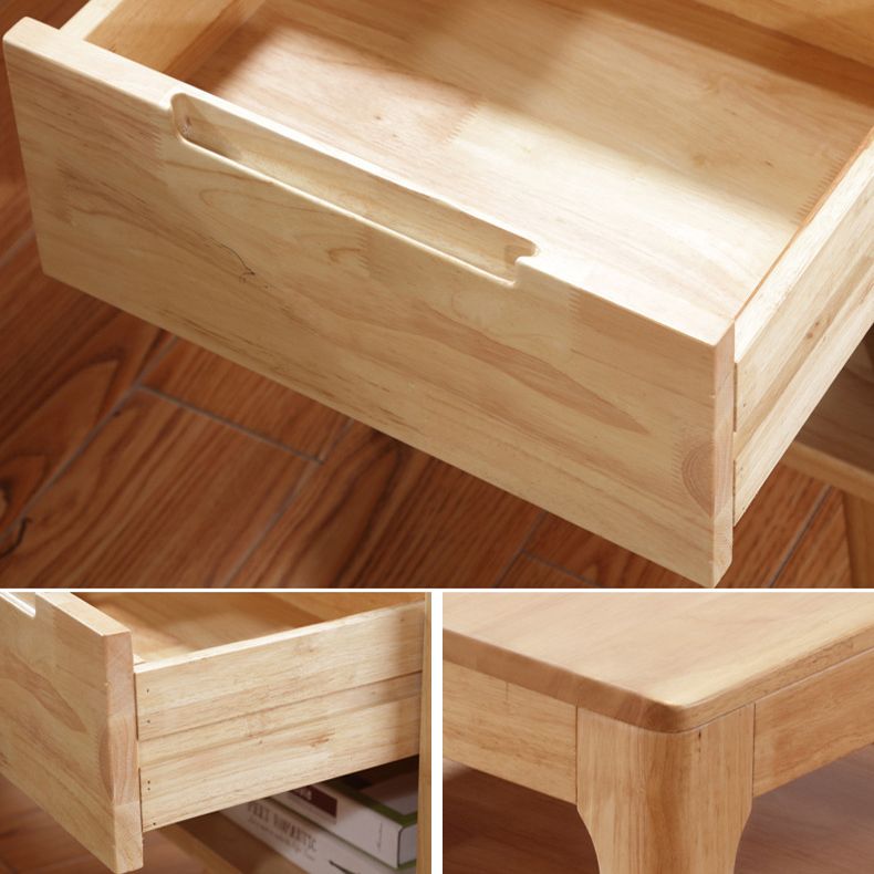Modern 23.62" Wide End Table Sqaure 4 Legs Side Table with 1 Drawer