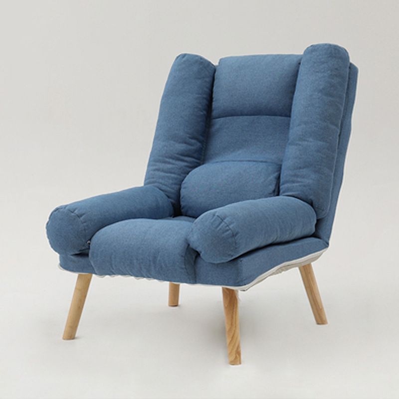 29.52"Wide Armchair Cotton Blend Arm Chair with Basic Four Legs and Pillow Back