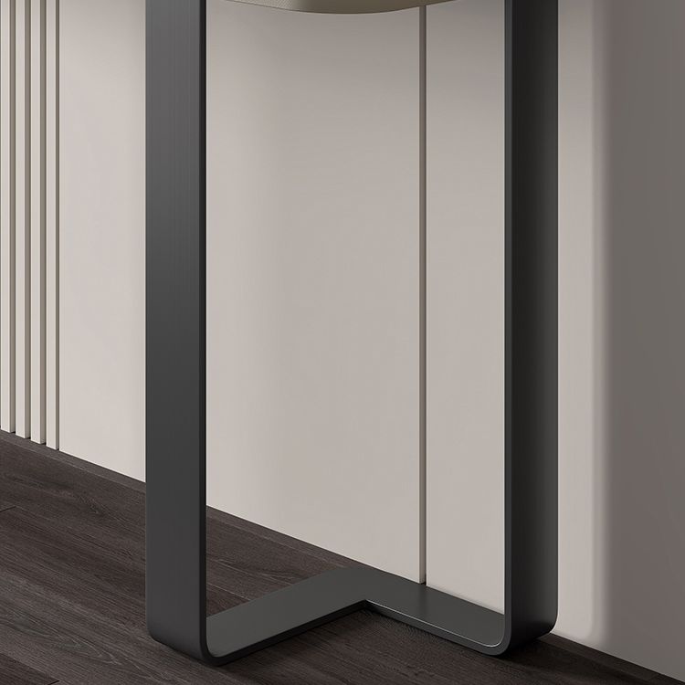 Stone Half Moon Accent Table Modern 33.46" Tall Console Table for Hall