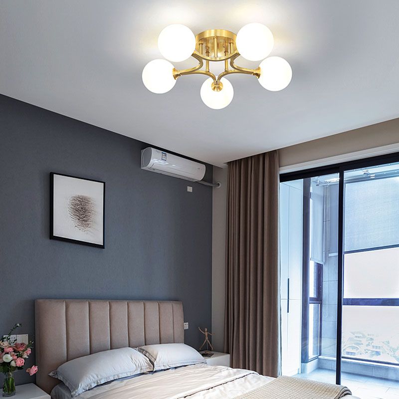 Burbujas de vidrio Semi-Flush Light Modern Style Semi Flush Lighting para dormitorio