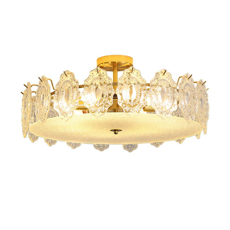 Modern Ceiling Light Household Glass Flush Mount Light Fixture for Bedroom