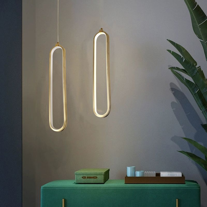 Minimalismo Ellisse sospeso a sospensione della luce in metallo lampada a sospensione in oro