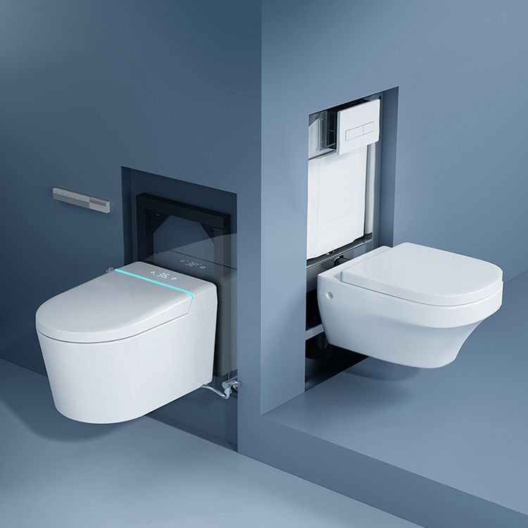 Elongated Wall Hung Toilet Set Temperature Control Wall Mounted Bidet
