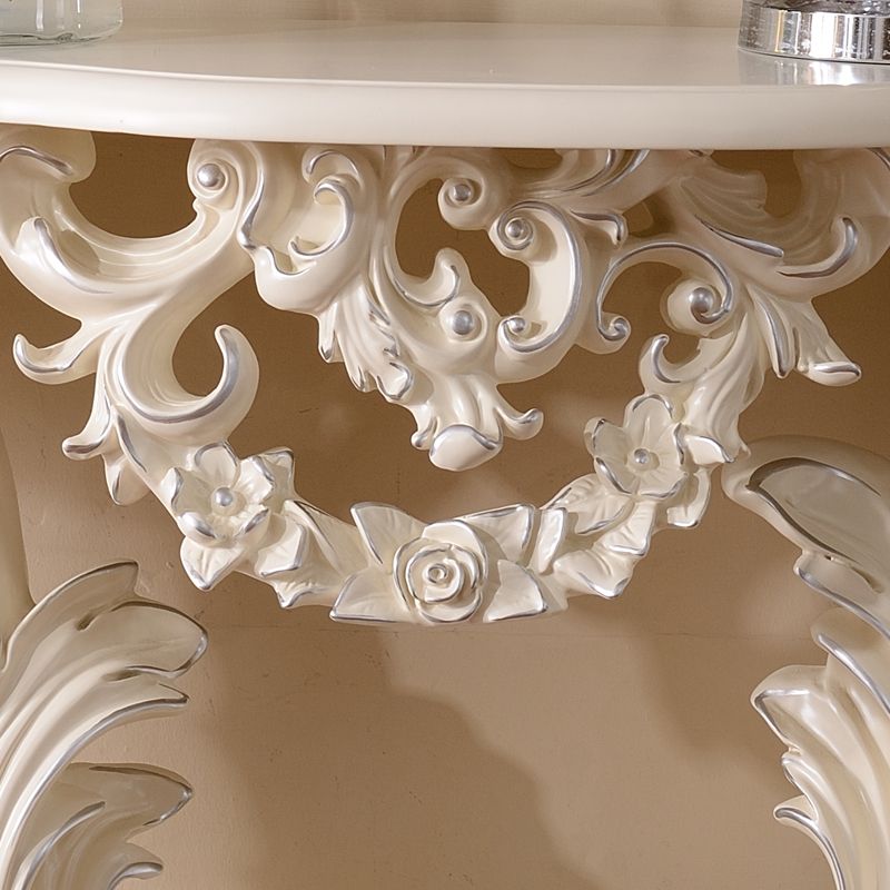 French Country Console Table Brown/Black/White/Gold Wooden Console Sofa Table